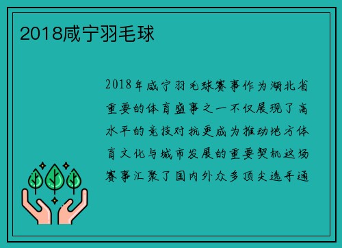 2018咸宁羽毛球