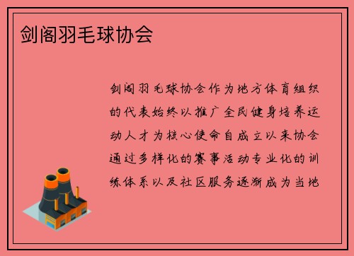 剑阁羽毛球协会